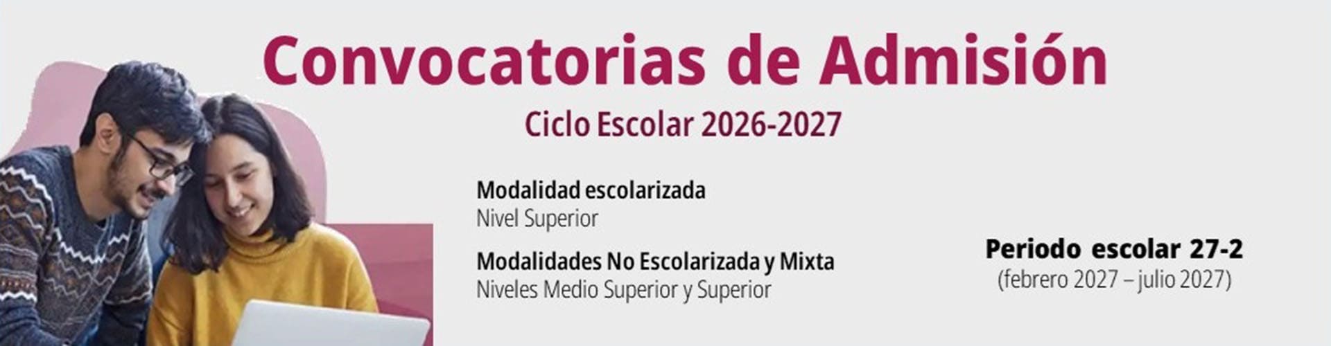Convocatoria nuevo ingreso 2027-2